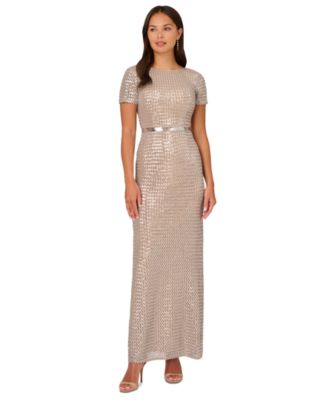 adrianna papell short sleeve sequin dress Adrianna Papell