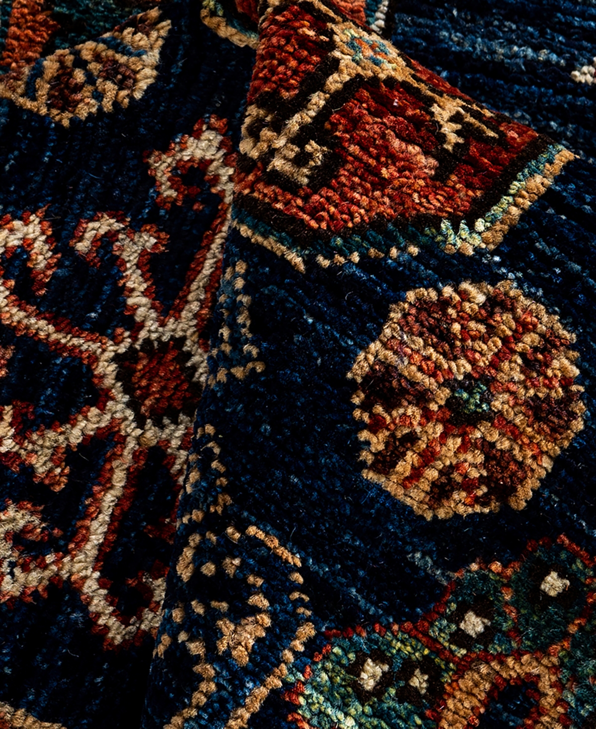 Adorn Hand Woven Rugs Serapi M1993 2'6"x8'2" Runner Area Rug In Blue