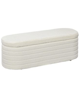 End of Bed Bench, Teddy Fleece Upholste Storage Bench,