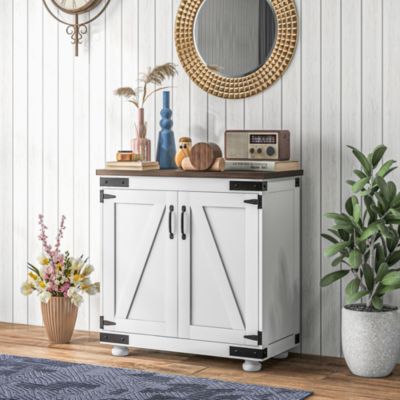 Sideboard, Buffet with Barn Door and Adjustable Shelf,