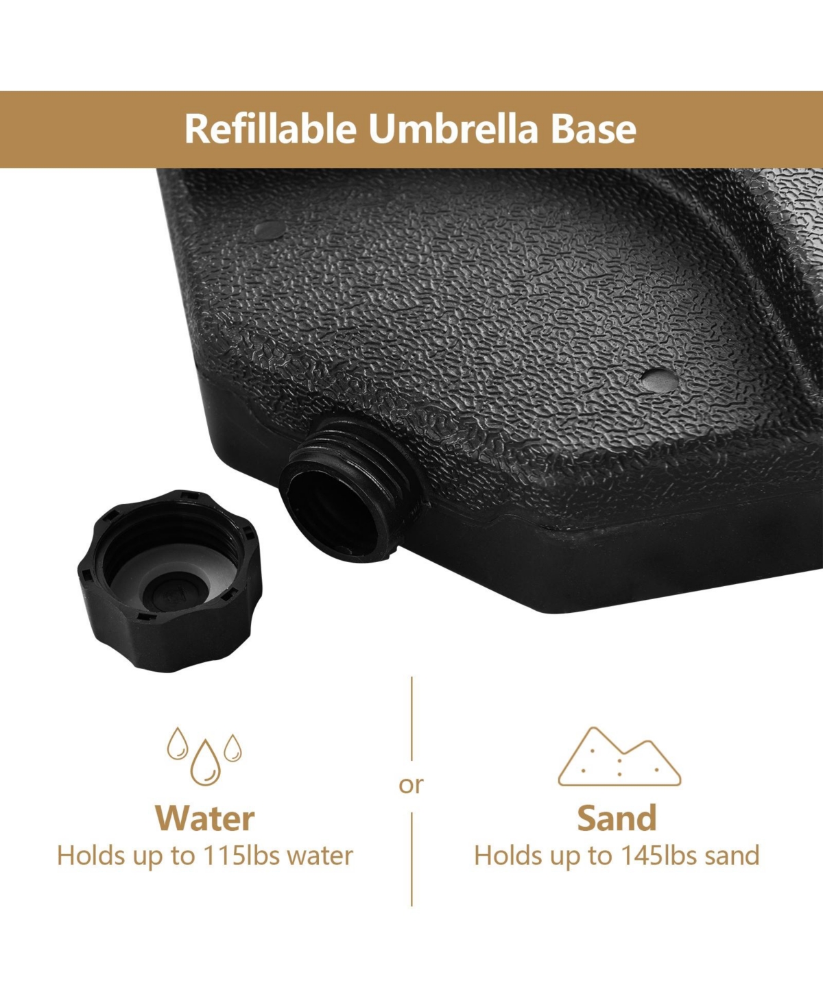 Givimo 4 Pieces Round Cantilever Umbrella Base with Carry Handles for Garden