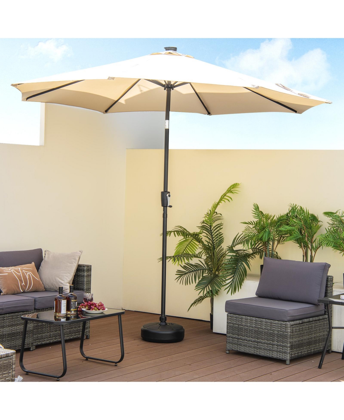 Givimo lbs Fillable Round Umbrella Base Stand for Yard Garden Poolside