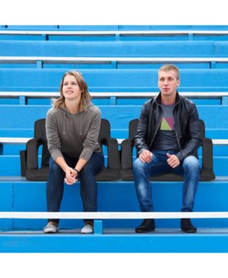 Stadium Seat for Bleachers with Back Support 6 Adjustable Positions-Black