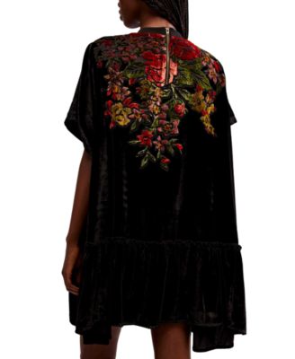 sachin and babi light blue dress Embroidered hippie dress, boho maternity dress, embroidered velvet tunic