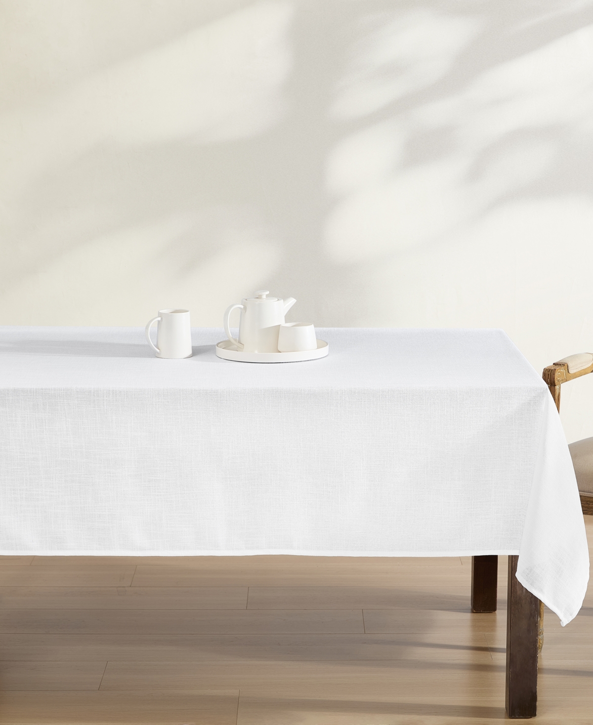 Laura Ashley Harper Tablecloth, 60"w X 102"l In White
