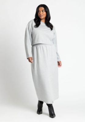 Women's Plus Size Maxi French Terry Skirt