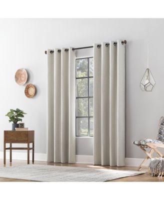 Textured Linen Blend Total Blackout Grommet Top Curtain