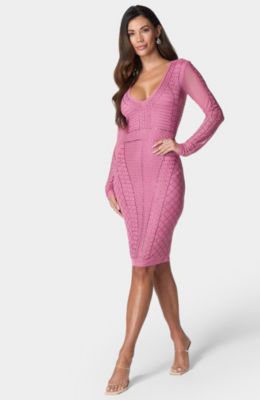 Women's Crystal Mesh Midi Dress