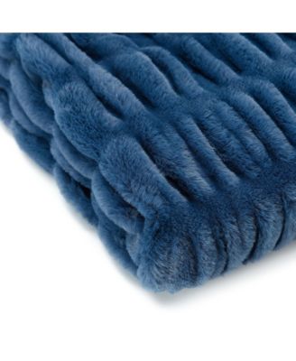 Premium Ruched Faux Fur & Mink Reversible Blanket, Throw