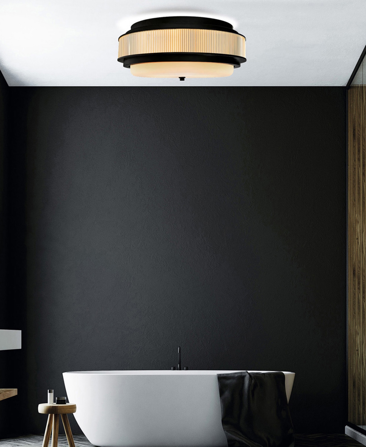 Cwi Lighting 8" Metal Valdivia 4 Light Flush Mount In Black