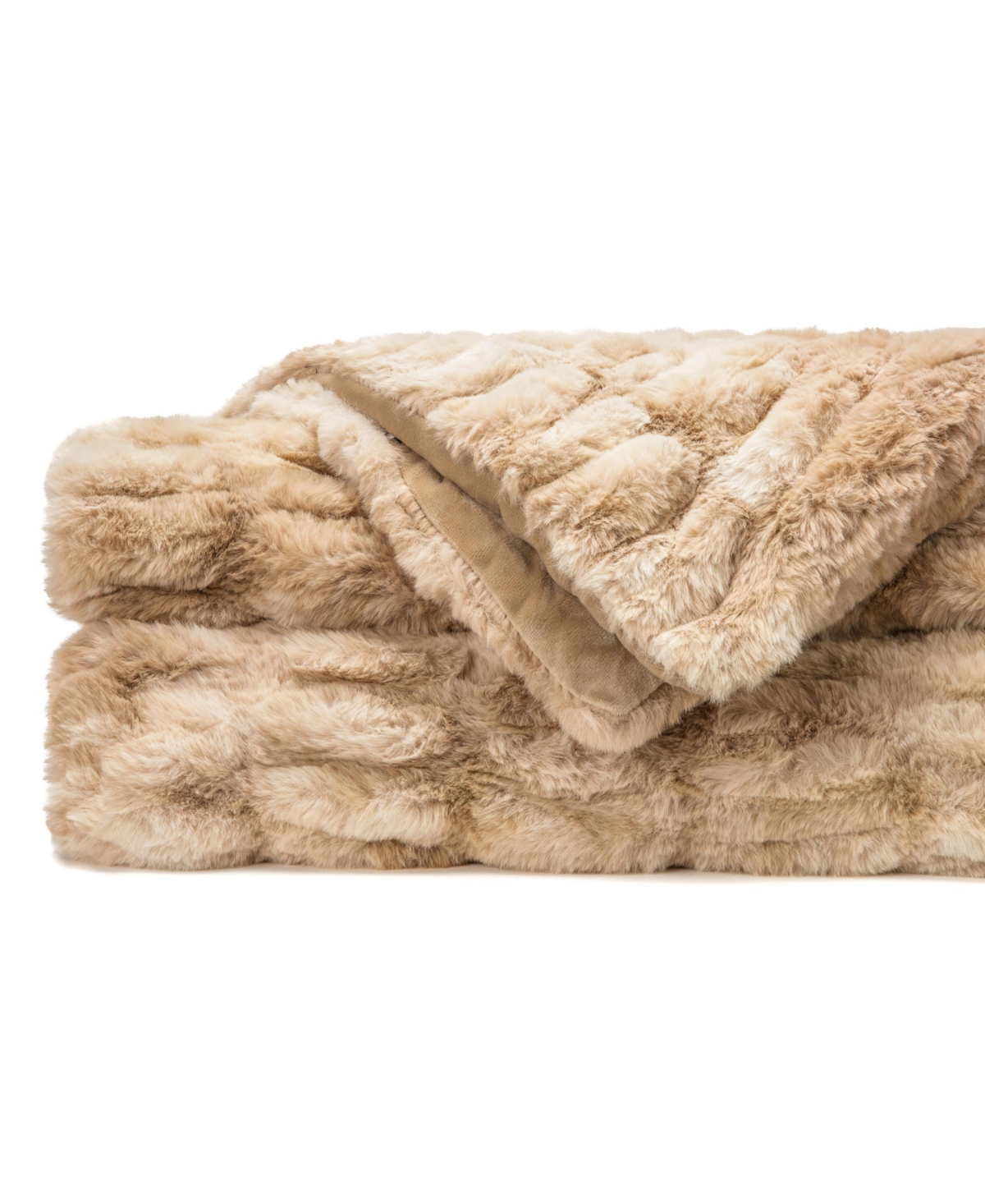Chanasya Premium Ruched Faux Fur Throw Blanket - Luxurious, Soft Reversible Mink Blanket - 108
