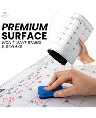 Magnetic Whiteboard Calendar Kit – Includes Notepad, 4 Markers & Eraser for Fridge