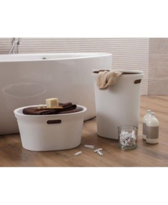 Ribbed Design Laundry Hamper, 40 L Laundry Hamper