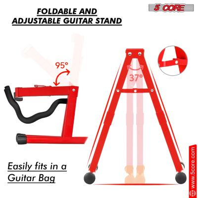 Double Guitar Stand Floor Adjustable Heavy Duty A Frame Folding Acoustic Electric Bass Mandolin Banjo Violin Holder Stands