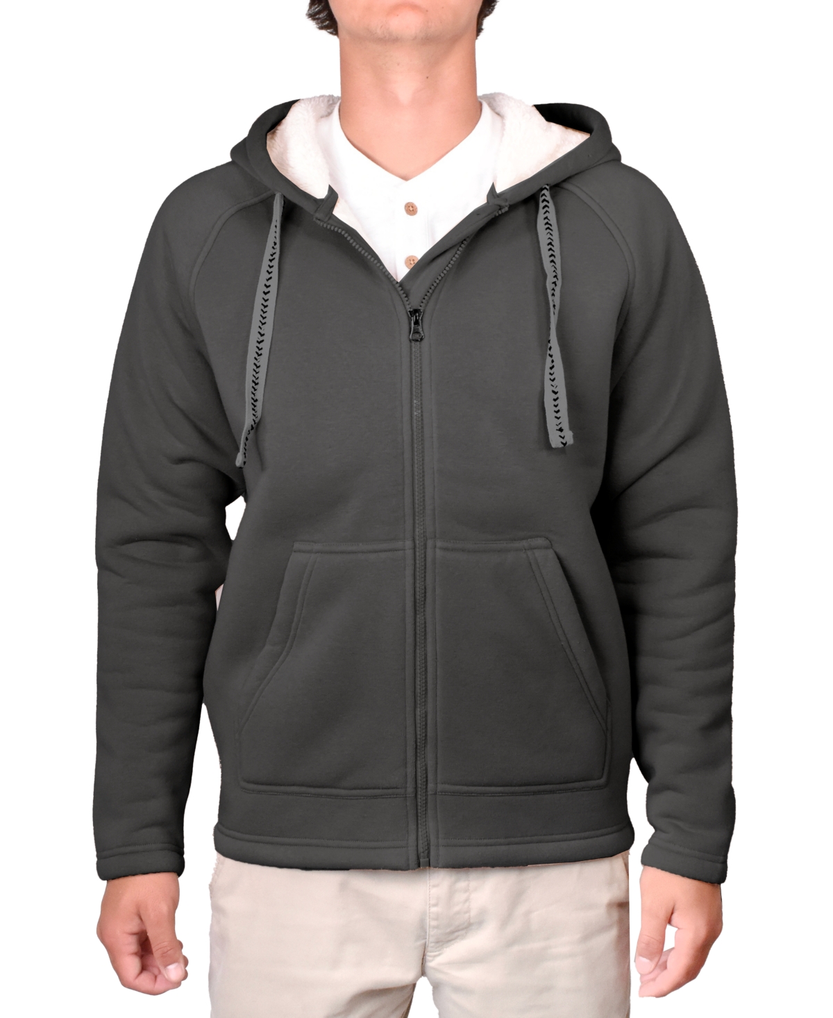 Vintage 1946 Men's Sherpa Bonded Reverse Fleece Hoodie In Space Grey