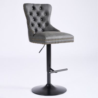  Retro-Style Adjustable Barstools with Tufted Backs