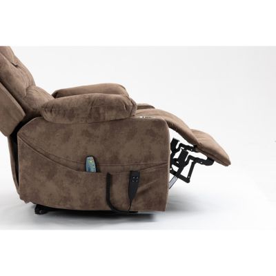 Single Piece Velvet Electric Recliner Lift Chair for Seniors