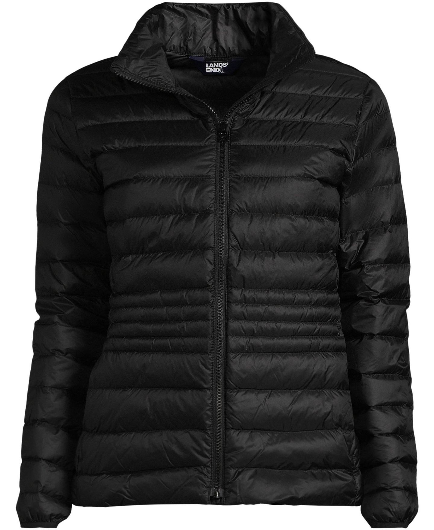 Женская куртка Lands' End Wanderweight Packable Down, цвет: Чёрный — фото 3
