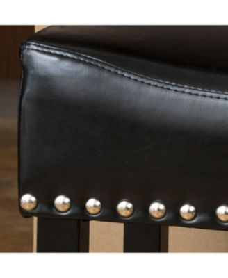 26" Backless Leather Counter Stools, 2-Pcs Set, Black