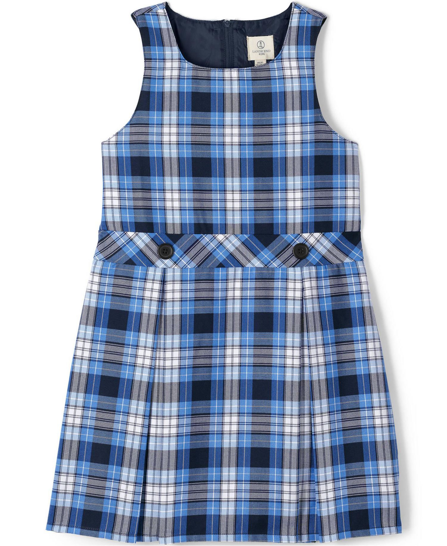Little Girls School Uniform Plaid Jumper Top of Knee