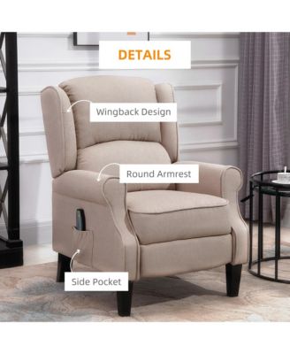 Massage Recliner Sofa with Heat Function, Remote Control, Beige