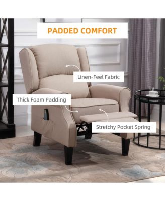 Massage Recliner Sofa with Heat Function, Remote Control, Beige