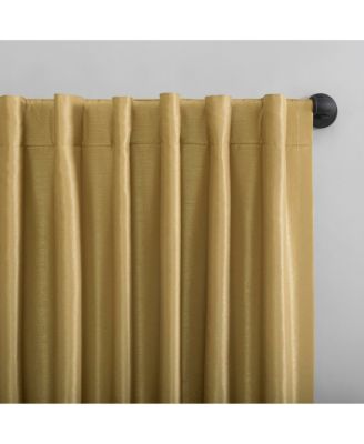 Evelina Faux Dupioni Silk Thermal Extreme 100% Blackout Back Tab Curtain Panel