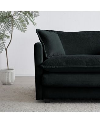Comfy Single Armchair, Black Chenille Fabric