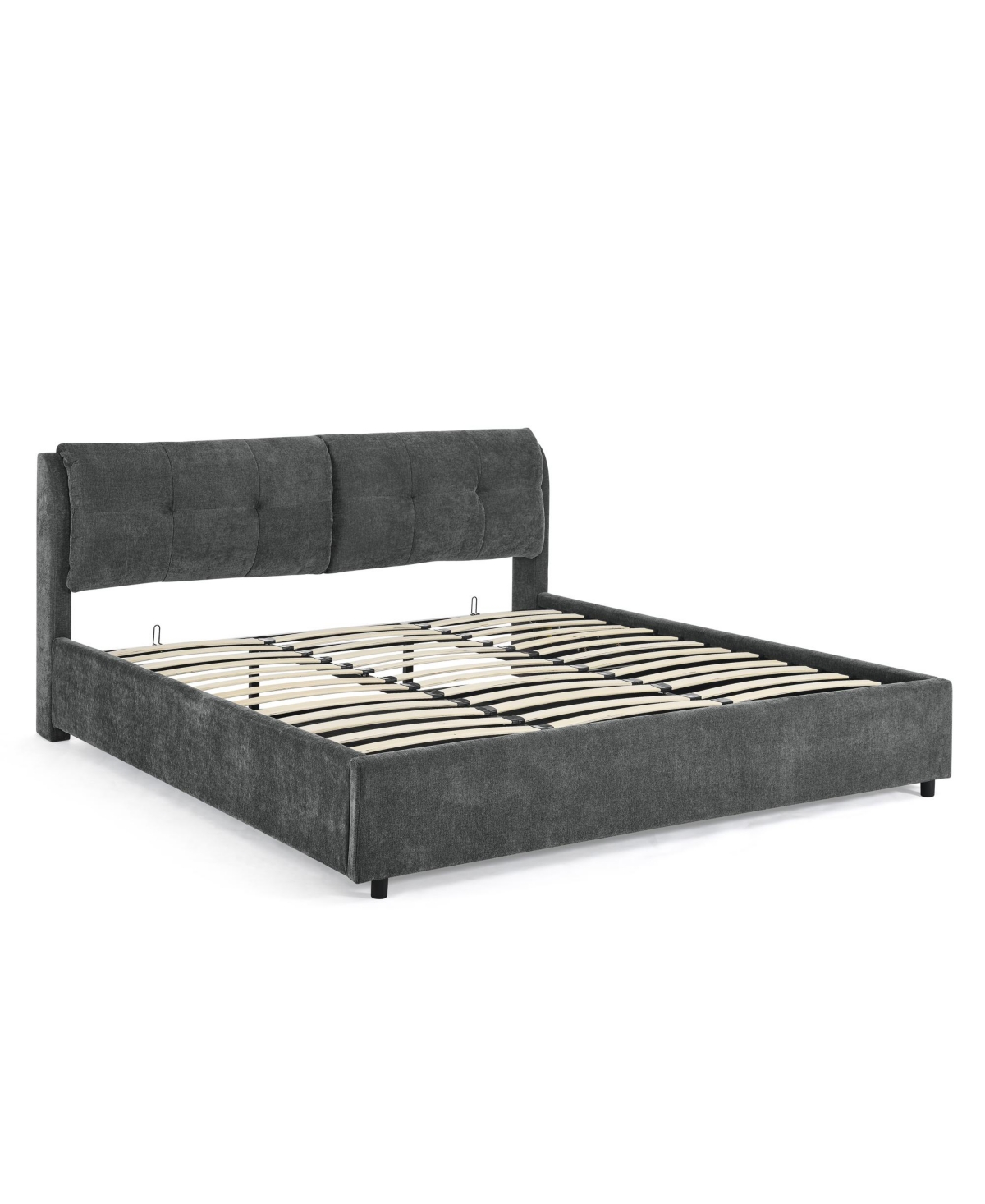Streamdale Furniture King Size Upholstered Hydraulic Platform Bed with Headboard