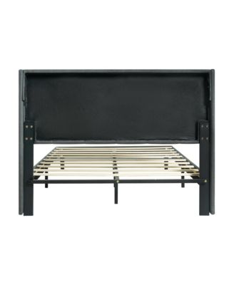 Upholstered Platform Bed Frame with Tufted Headboard