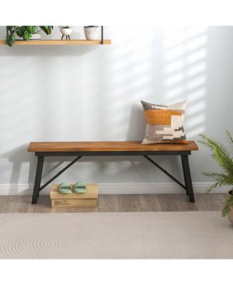 Folding Picnic Table & Bench Set Dining Table with Metal Frame for 4 or 6 Persons