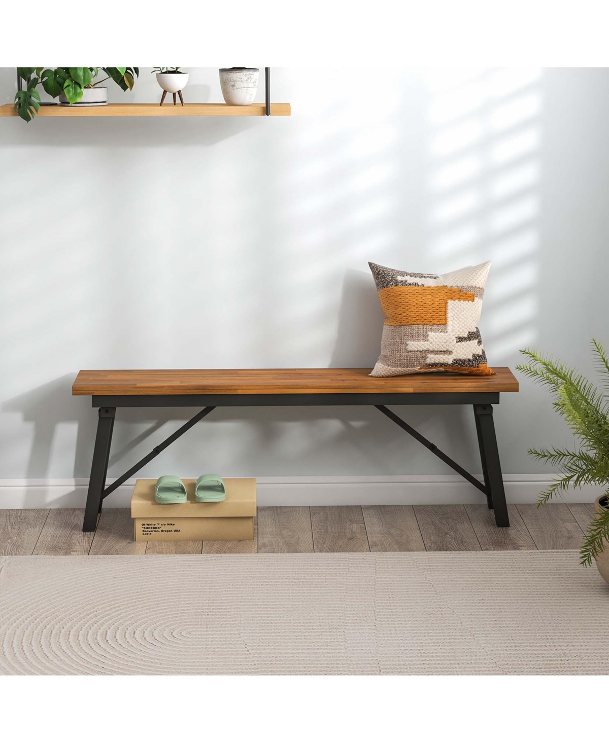 Costway Folding Picnic Table & Bench Set Dining Table with Metal Frame for 4 or 6 Persons