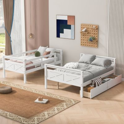 Streamdale Twin over Full Bunk Bed with Storage and Safety Features