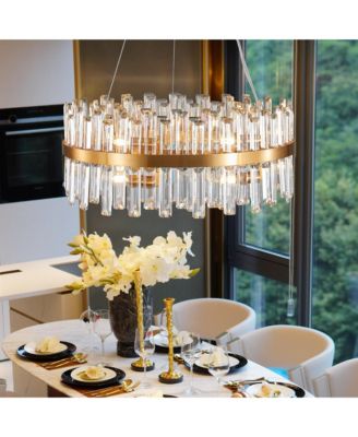 Luxury Crystal Chandelier, 23.6", Decorative LED Lighting