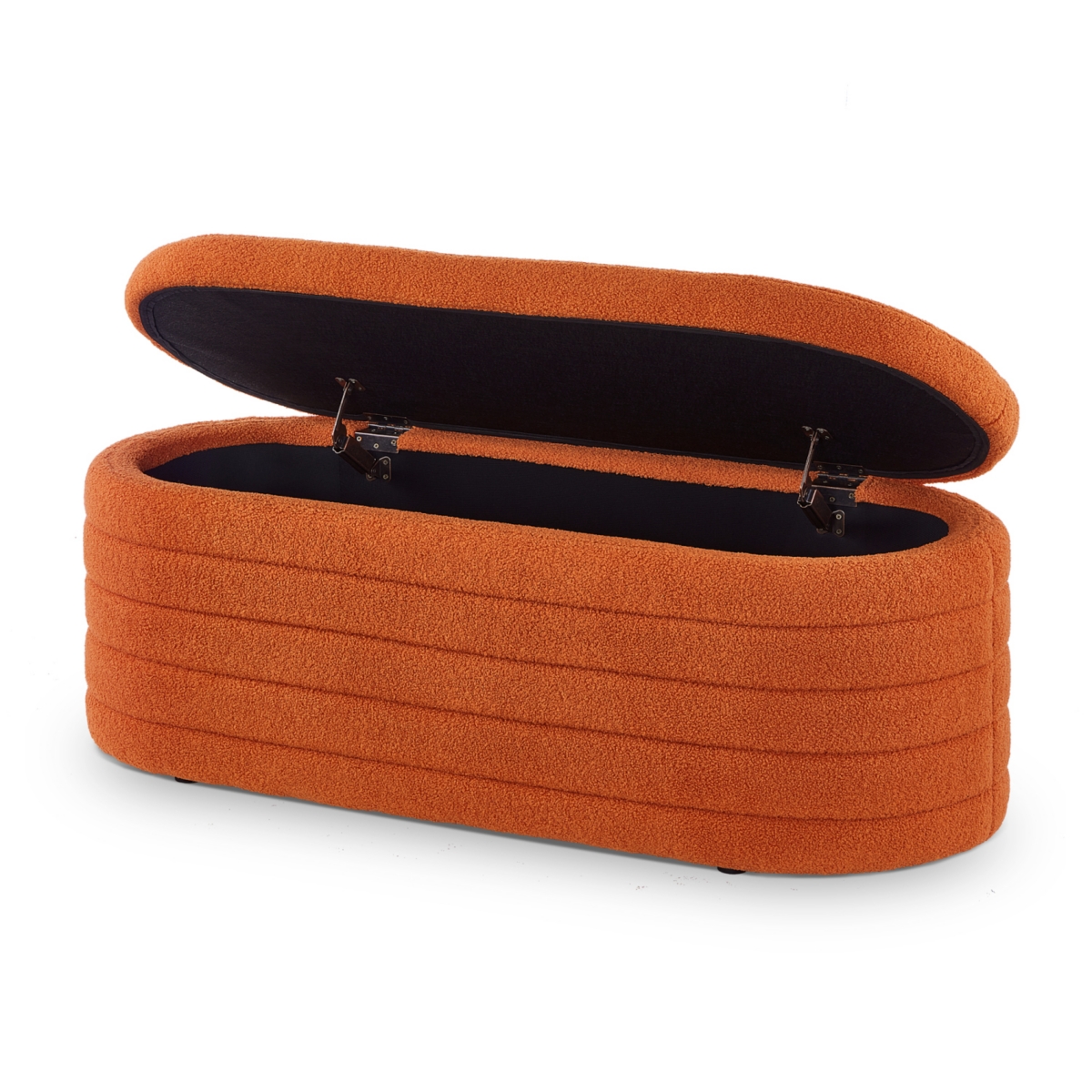 Boucle Teddy Ottoman Storage Bench with Hinge