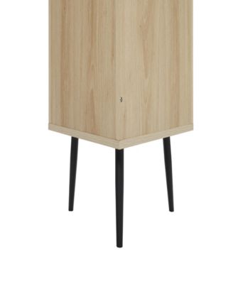 Corner Cabinet with Rattan Door for Small Spaces