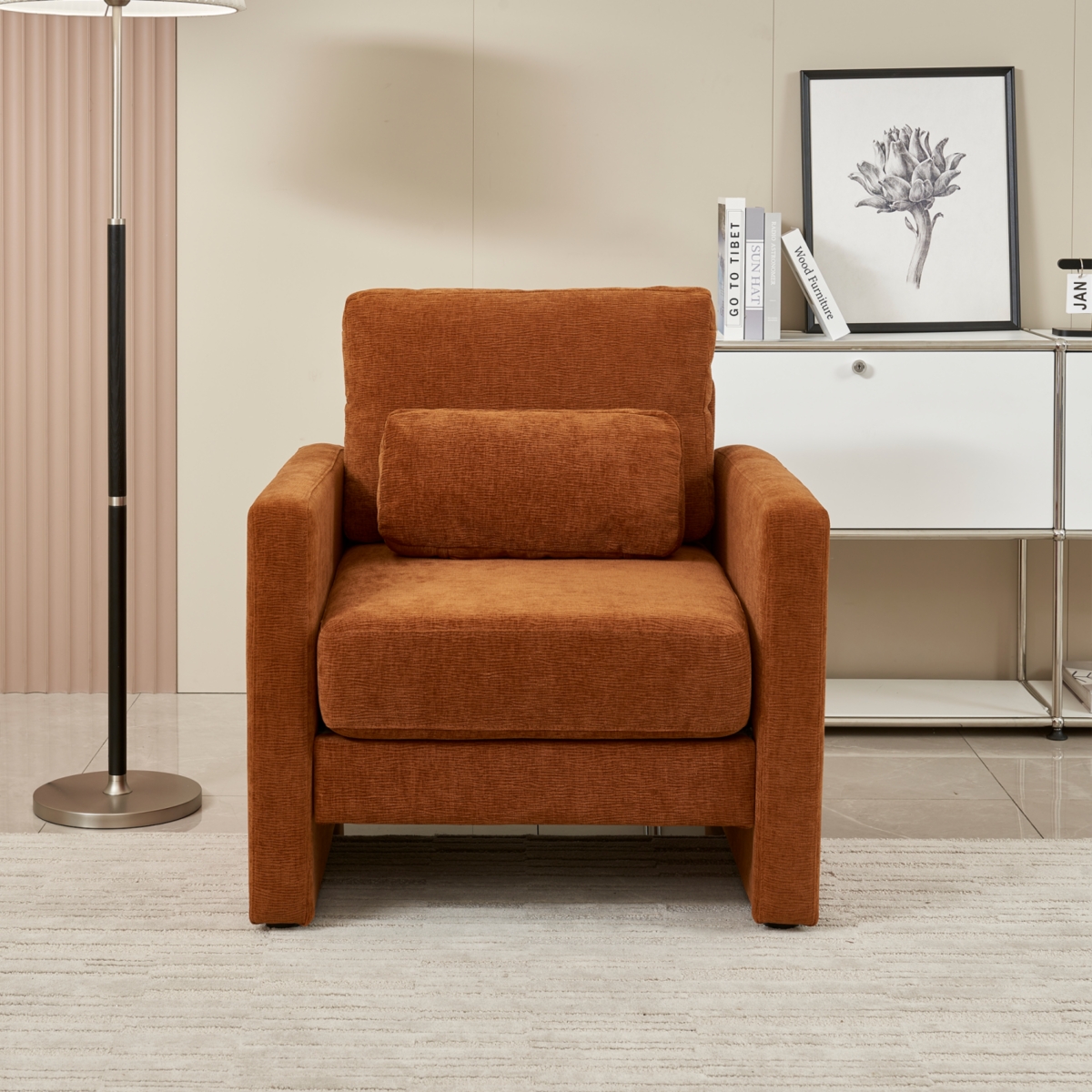 Streamdale Furniture Modern Chenille Accent Chair for Living, Bedroom, Office