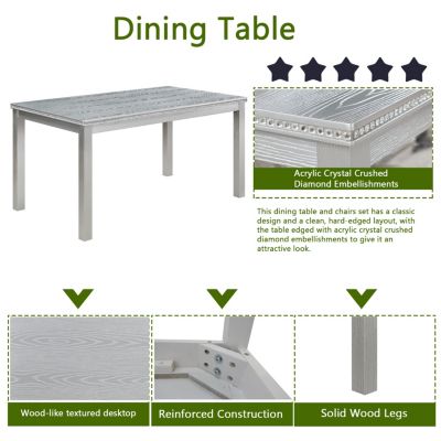 Rectangular Upholstered Small Space Bench Dining Table