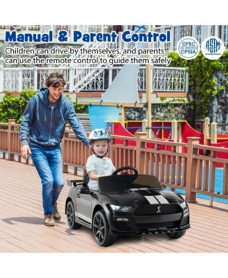 12V Licensed Ford Mustang Shelby GT500 Kids Ride on Car with Remote Control for Kids Aged 3-8-Red