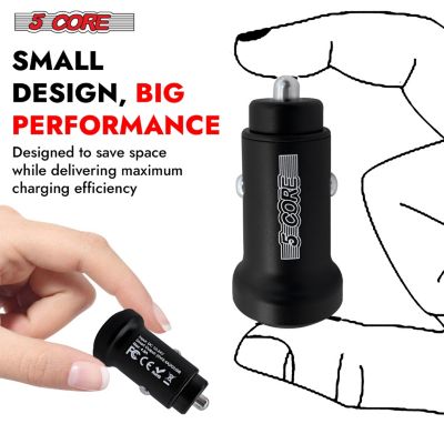 USB Car Charger Cigarette Lighter Adapter Dual USB Port Adapter 12/24 V Fast Charging