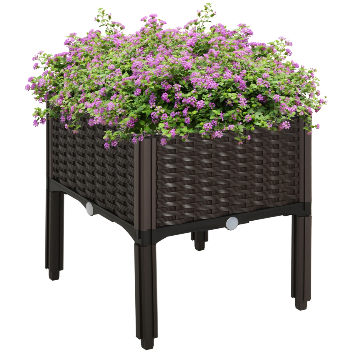 Elevated Self-Watering Raised Garden Bed for Plants & Veggies - Brown