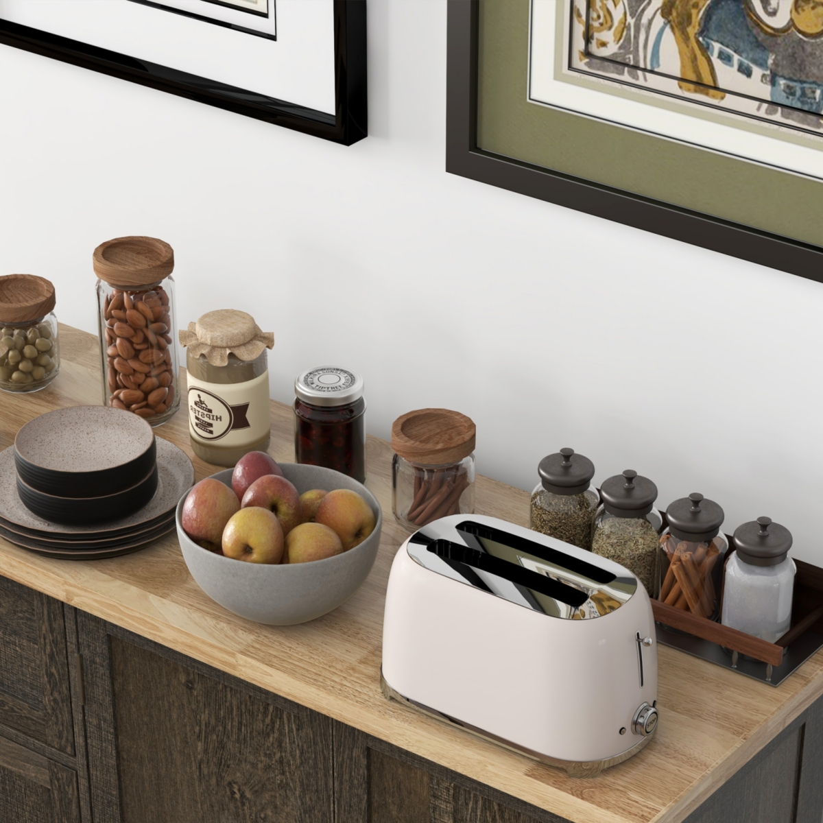 Streamdale Furniture Rolling Kitchen Island Cart with Storage, Wood Top, Drawer