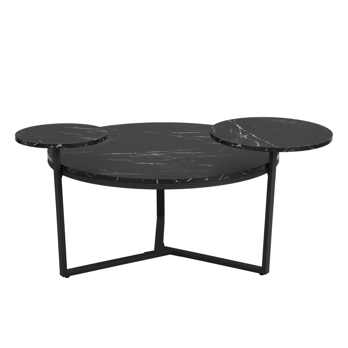 Streamdale Furniture Modern Coffee Table with Black Faux Marble and Tripod Base