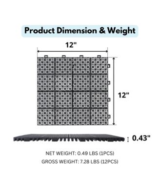 Black Interlocking Deck Tiles Waterproof, Strong, All-Weather