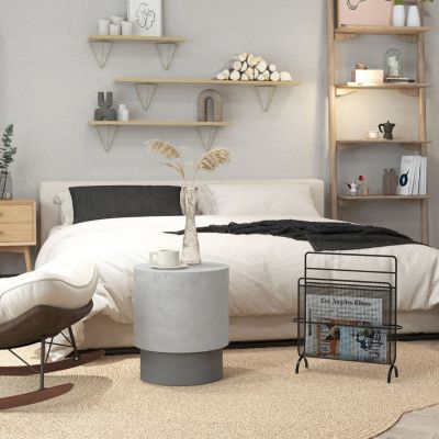 Round Concrete Side Table with Adjustable Feet