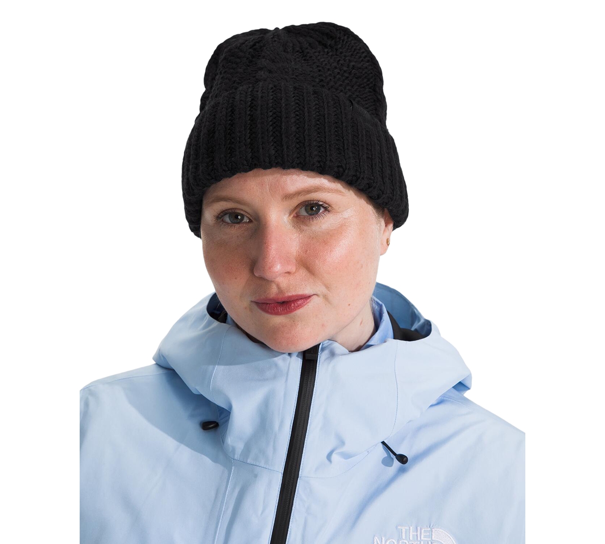 The North Face Women's Oh Mega Cable-knit Cuffed Beanie In Tnf Black