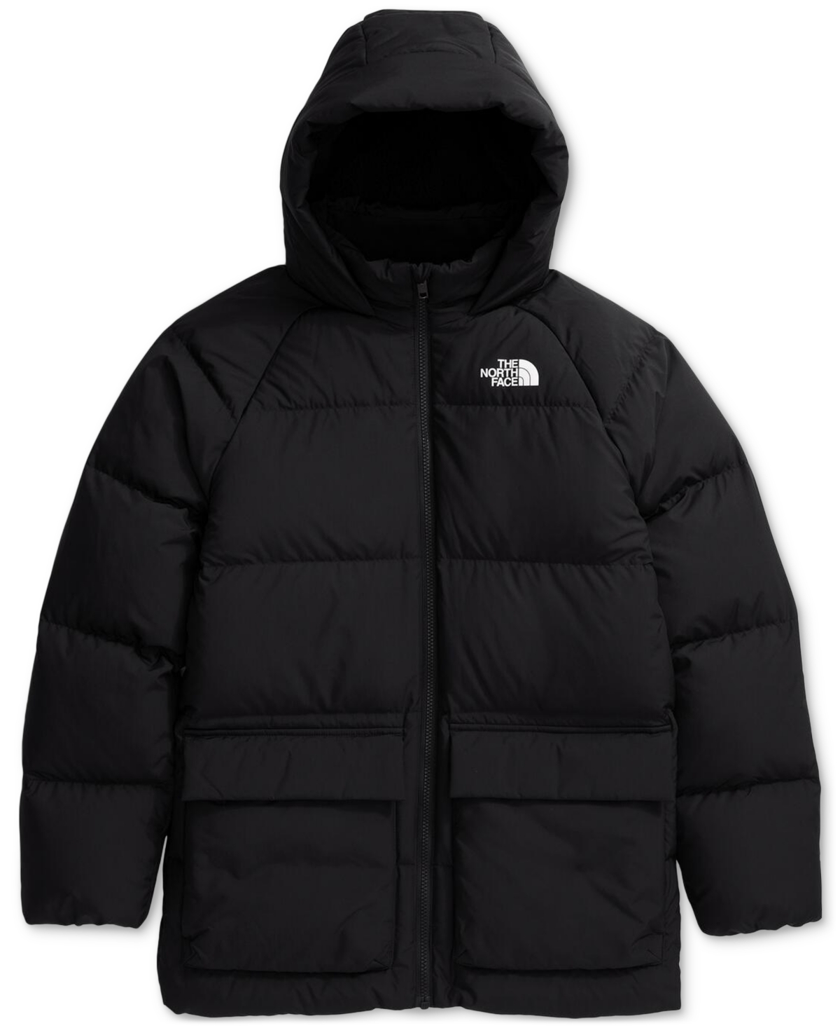 The North Face Big Boys Quilted Fleece-Lined Full-Zip Hooded Short Down Parka