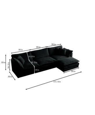 Comfy Modular L-Shaped Sofa with Ottoman