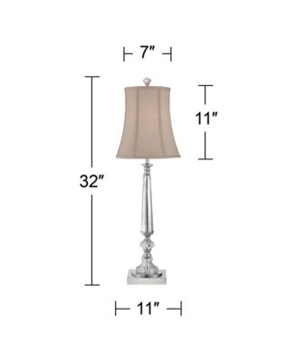 Belardo Traditional Buffet Table Lamp 32" Tall Clear Crystal Taupe Bell Shade for Bedroom Living Room Bedside Nightstand Office