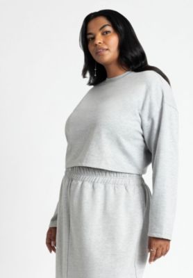 Women's Plus Size Oversized Cropped Sweatshirt